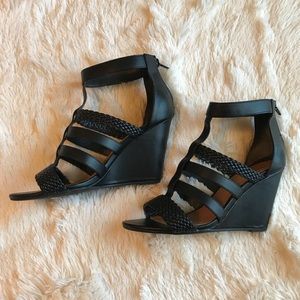 Black Wedge Sandal